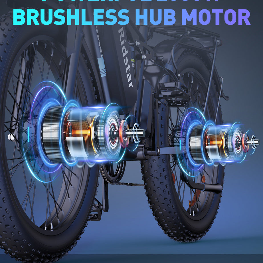 Ridstarยฎ E Bike E26Pro Folding Fat Tire Mountain Electric Bike