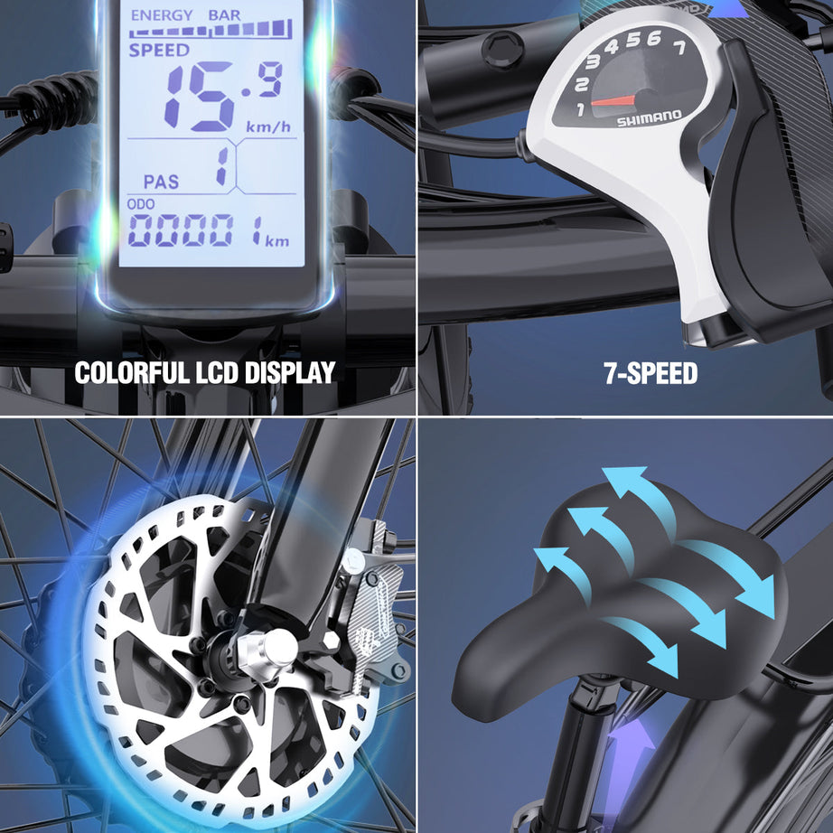 Ridstarยฎ E Bike E26Pro Folding Fat Tire Mountain Electric Bike