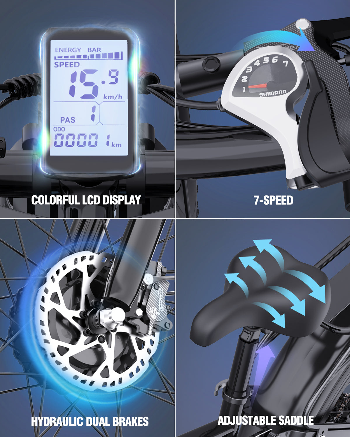 Ridstarยฎ E Bike E26Pro Folding Fat Tire Mountain Electric Bike