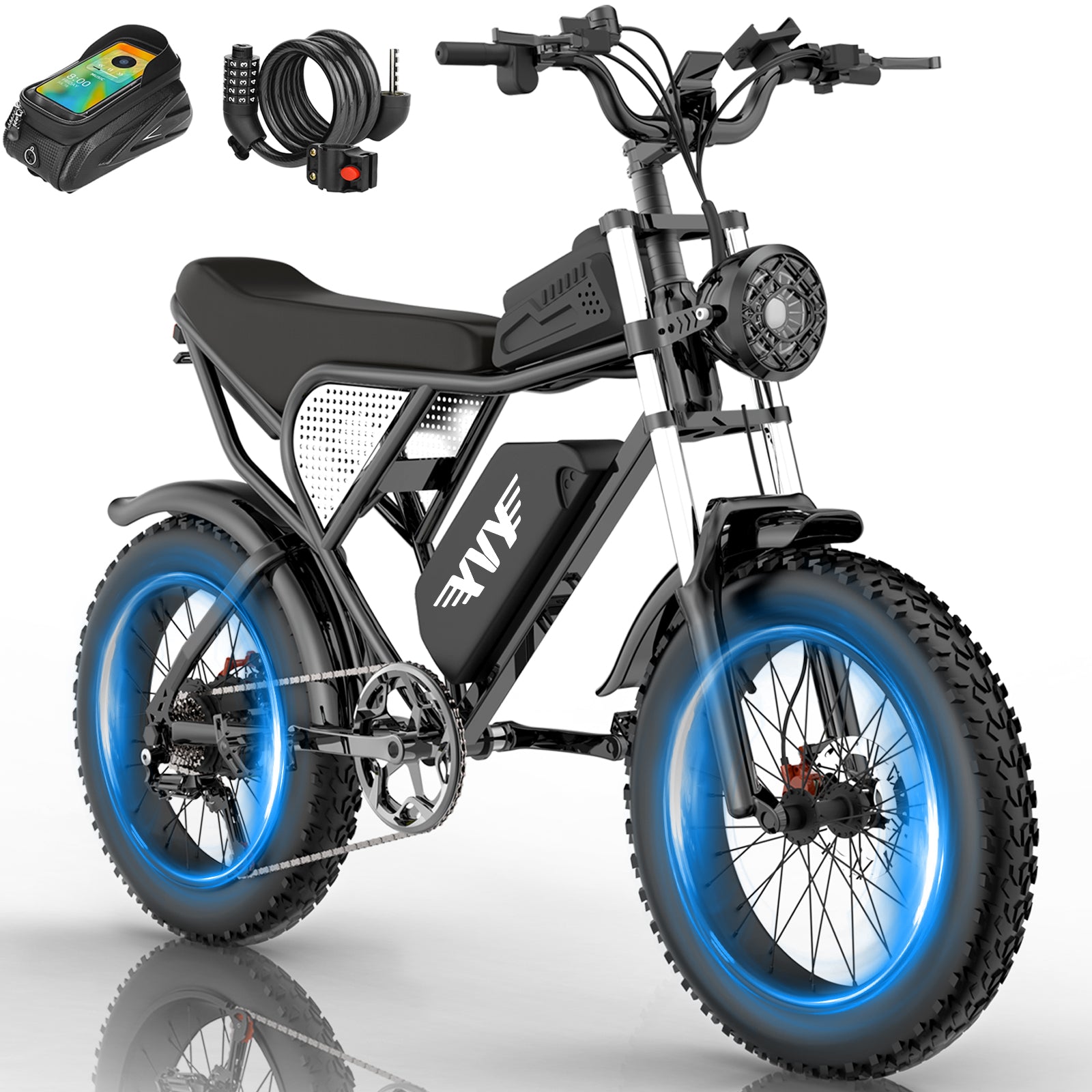 YVYยฎ Upgraded C20 1500W Fat Tire Electric Bicycle