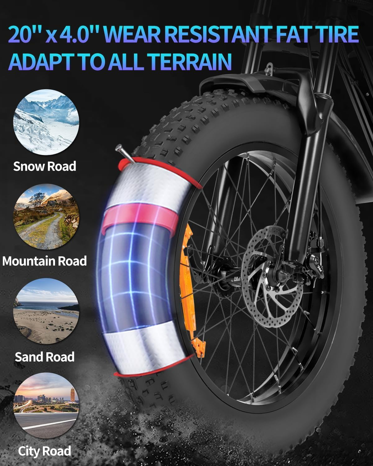 Ridstar® Q20 1000W Fat Tire Ebike