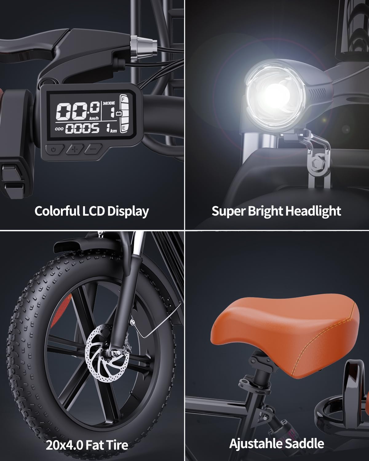 Ridstar FM001 2-Seater Fat Tire Electric Bike-6