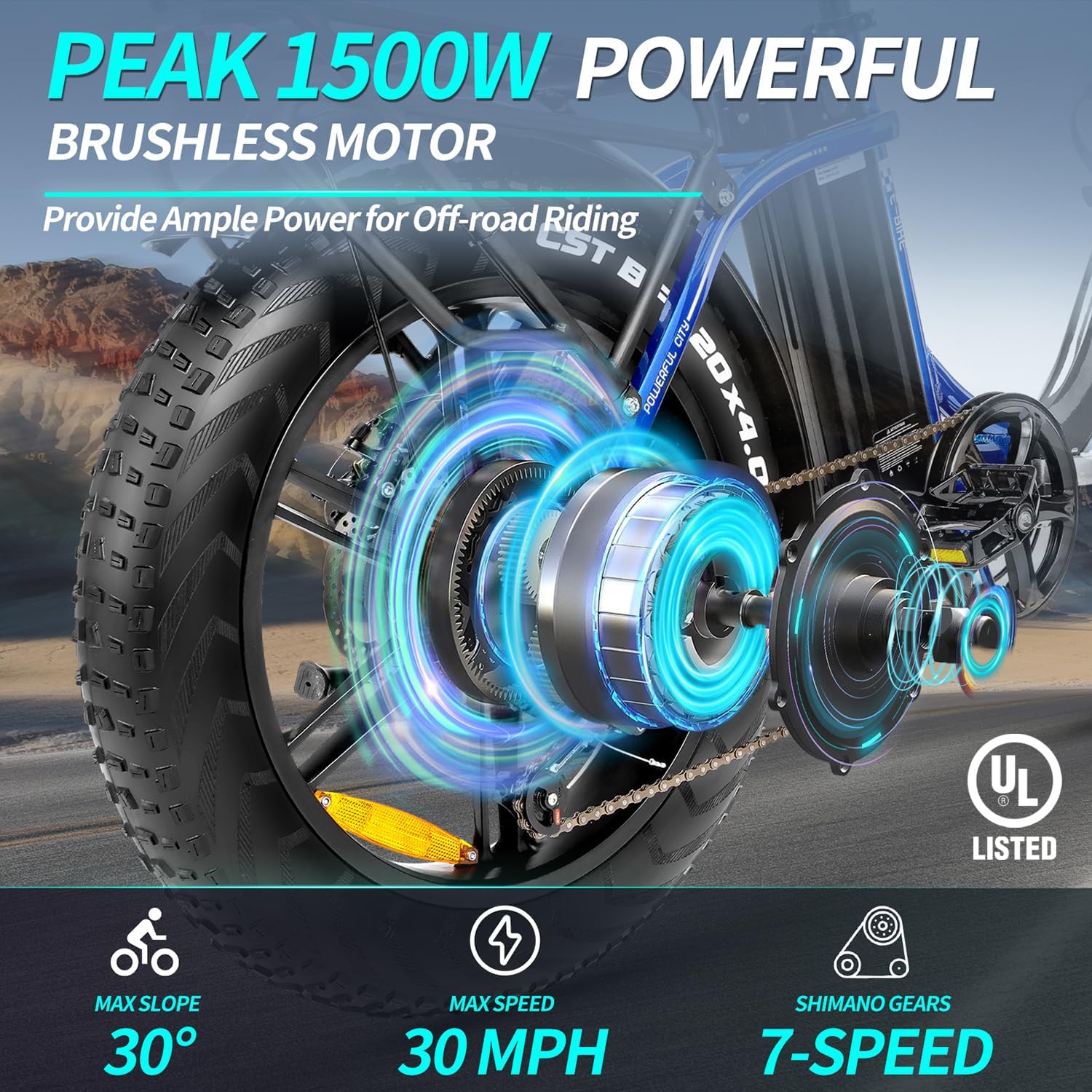 Ridstar® MN20 1000W Fat Tire Folding Electric Bikes