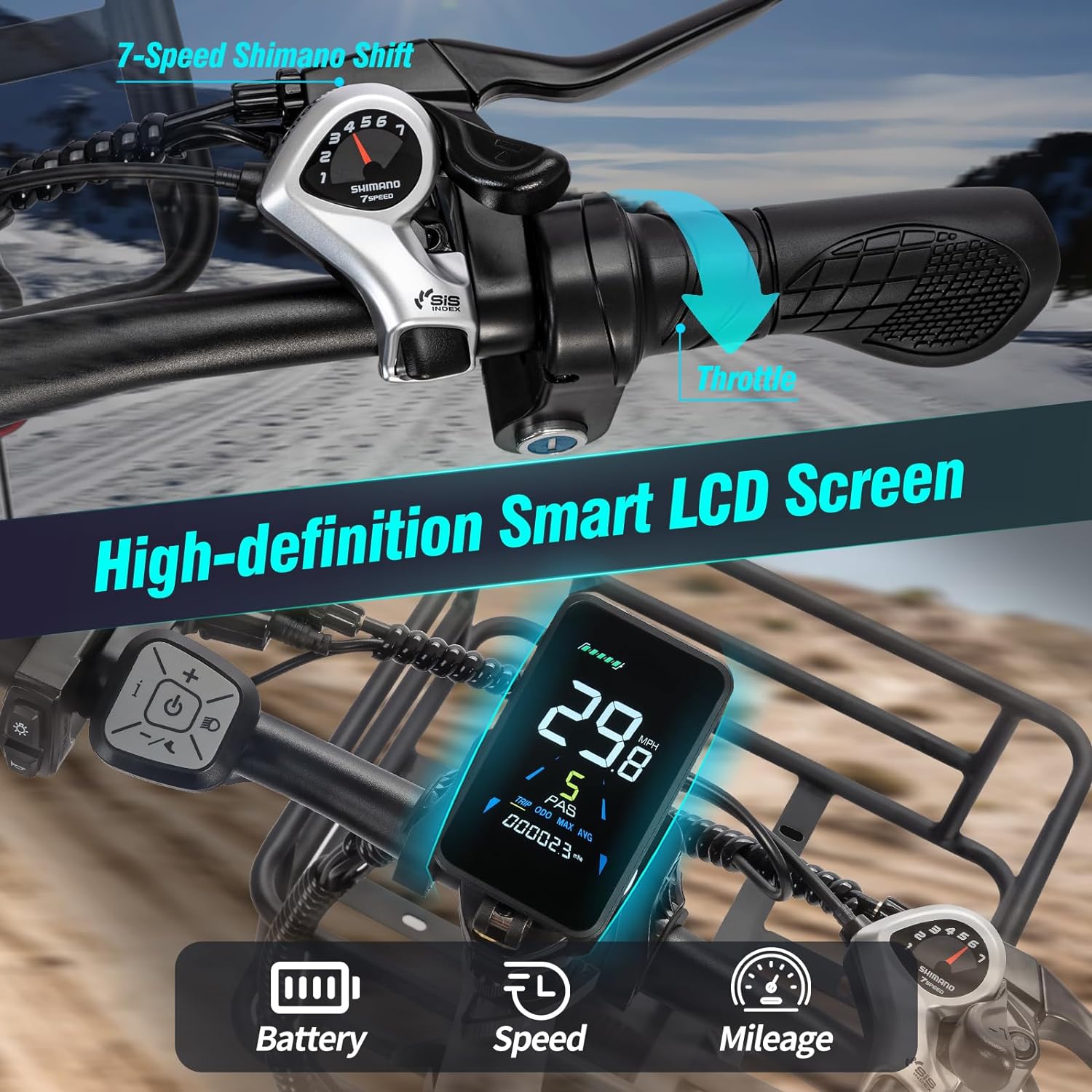 Ridstar® MN20 1000W Fat Tire Folding Electric Bikes