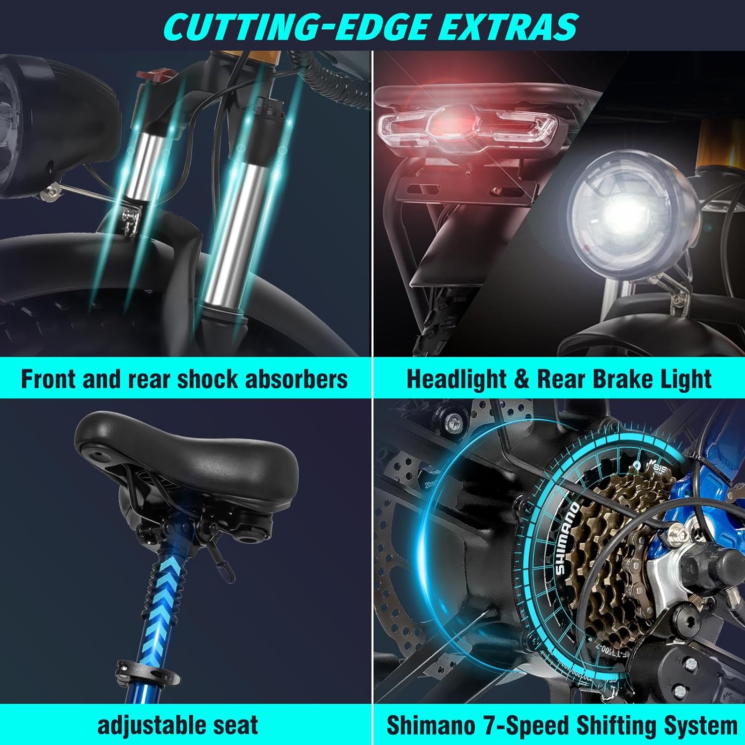 Ridstar® MN20 1000W Fat Tire Folding Electric Bikes