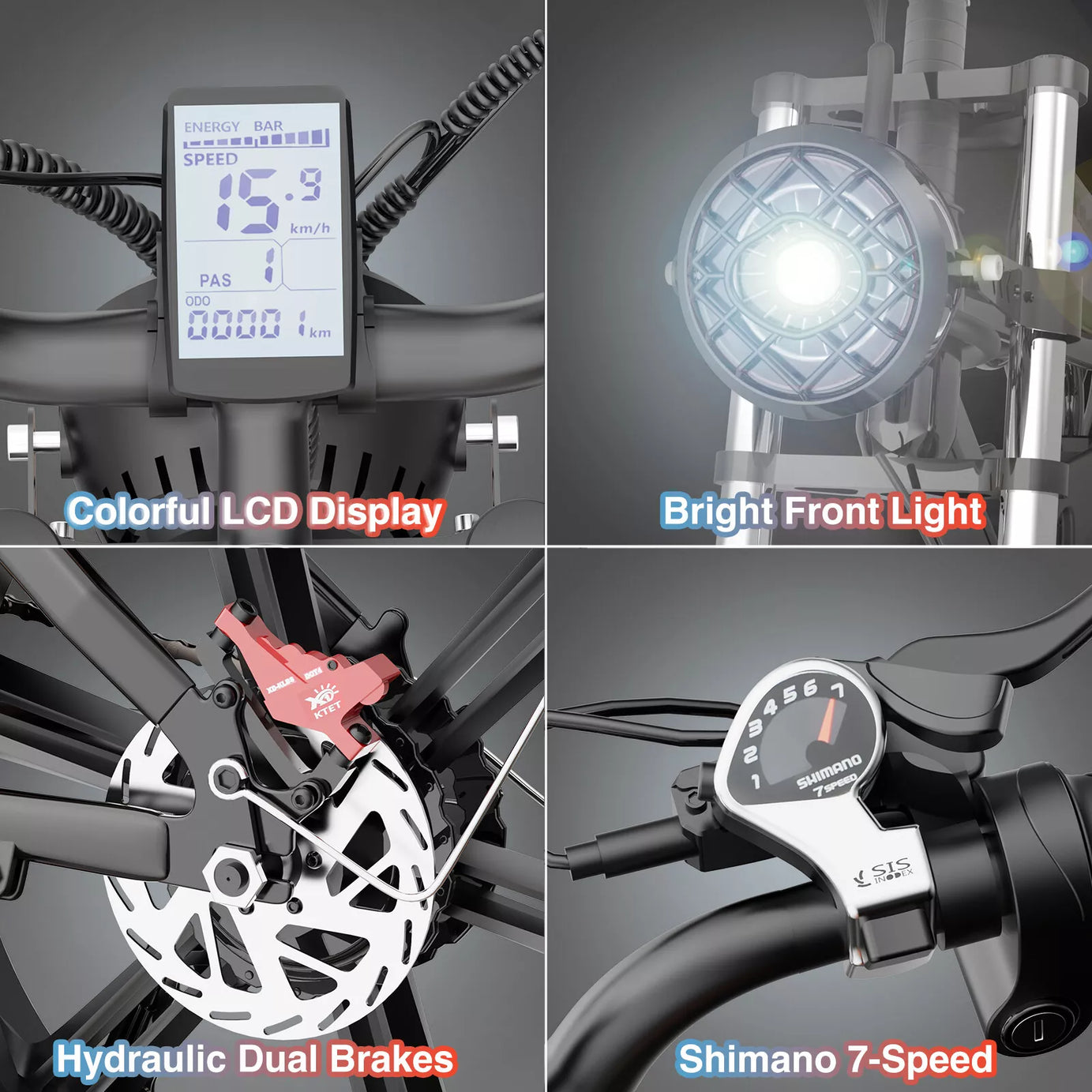 Ridstar® Q20 1500W 48V 20Ah Battery 20''Fat Tire Mountain Electric Bike for Adult